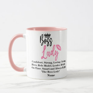 Mug Boss Lady, Nom Personnalisé Cadeau Pour Elle