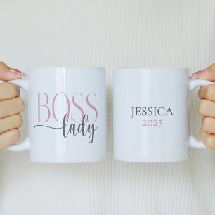 Mug Boss Lady rose et gris