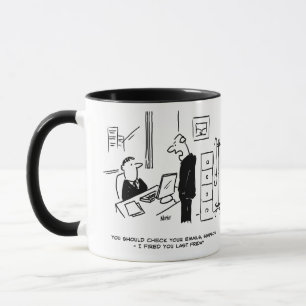 Mug Boss lance un employé de bureau par courrier élect