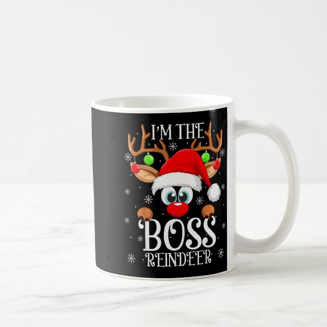 Mug Boss Reindeer Christmas Family Matching Group Funn (Droite)