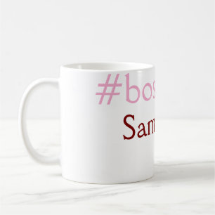 Mug Bossbabe hashtag rose clair ajouter nom fille patr