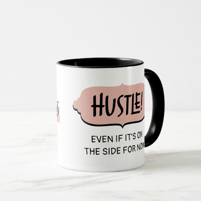 Mug BossLady Règle 7 Côté Hustle Motivationnel dire (Devant droit)