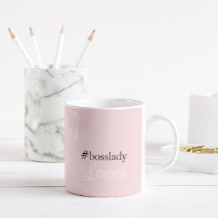 Mug #Bosslady   Rose   Calligraphie   Nom personnalisé
