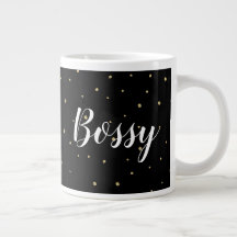 Mug - Bossy Gold Dots Confetti Noir