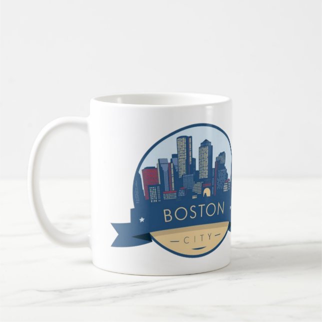 Mug Boston City Skyline, boston ma skyline (Gauche)
