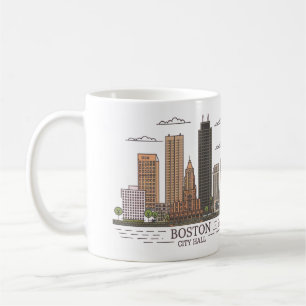 Mug Boston City Skyline, boston ma skyline