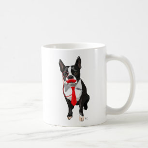 Mug Boston Terrier avec Cravate rouge et moustache 2