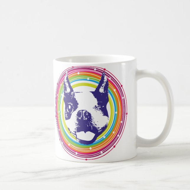Mug Boston Terrier - cercles colorés (Droite)