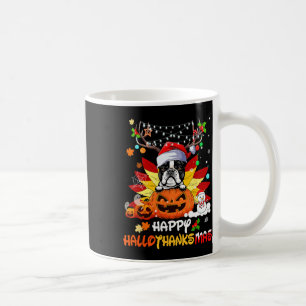 Mug Boston Terrier Dog Halloween And Merry Christmas
