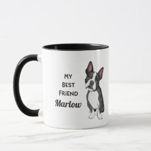 Mug Boston Terrier Mon meilleur ami Nom personnalisé