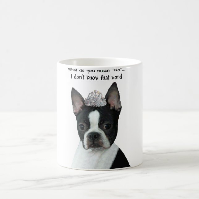 Mug Boston Terrier :  Que voulez-vous dire "non" ? (Centre)