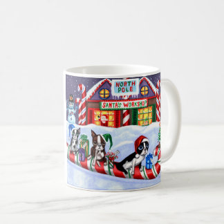 Mug Boston Terriers Sucre de canne Père Noël Christmas