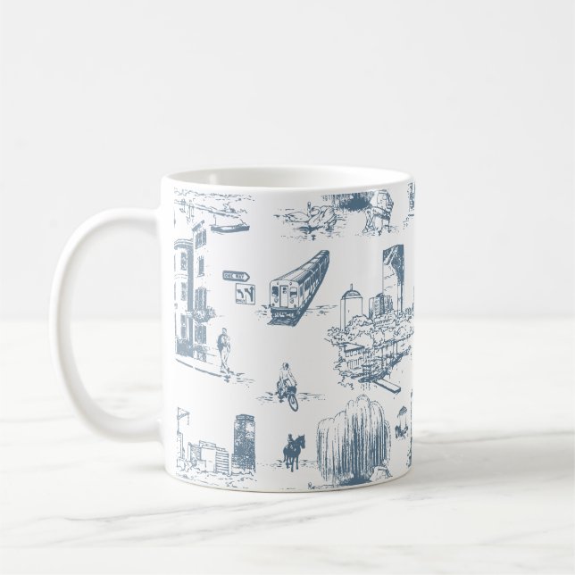 Mug Boston Toile Blue (Gauche)