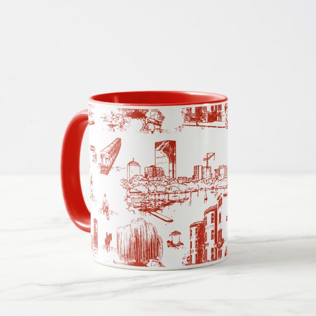 Mug Boston Toile Red (Devant gauche)