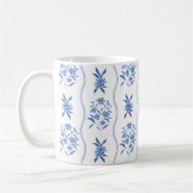 Mug Botanique Bleu et Blanc