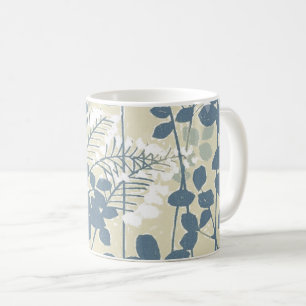 Mug Botanique Bleu Japonais Vintage : Fougère à Feuill
