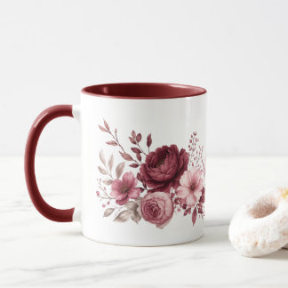 Mug Botanique florale bordeaux
