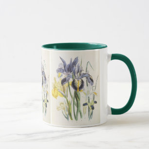 Mug Botanique florale vintage, fleurs d'iris de jardin