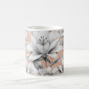 Mug Botanique noir blanc rose or parties scintillant f