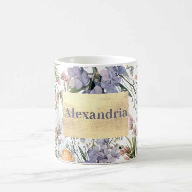 Mug Botanique pastel couleurs fleur sauvage été fleuri (Centre)
