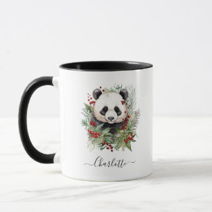 Mug Botaniques rustiques de Noël Panda