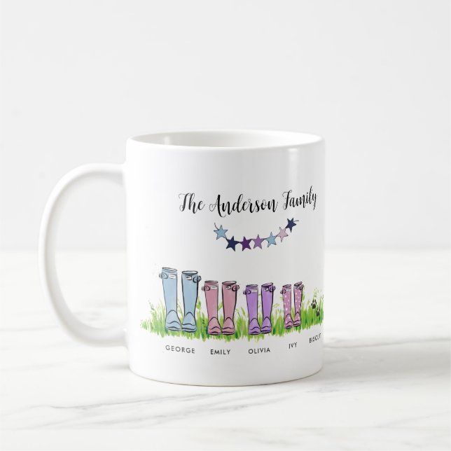 Mug Botte de pluie familiale cadeau élégant personnali (Gauche)