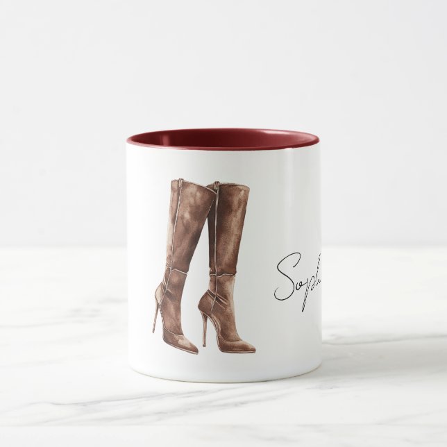 Mug Bottes brunes à talons hauts (Centre)