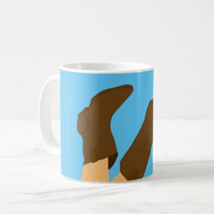 Mug Bottes Cowboy sur Arrière - plan bleu clair