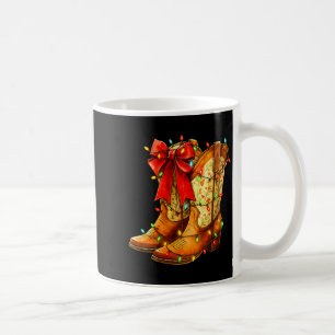 Mug Bottes de cowgirl à nœud coquette de Noël pour fem