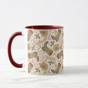 Mug Bottes de Noël de l'Ouest et Motif Casquette