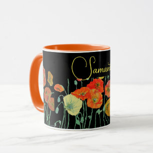 Mug Bouche d'aquarelle orange et noirs