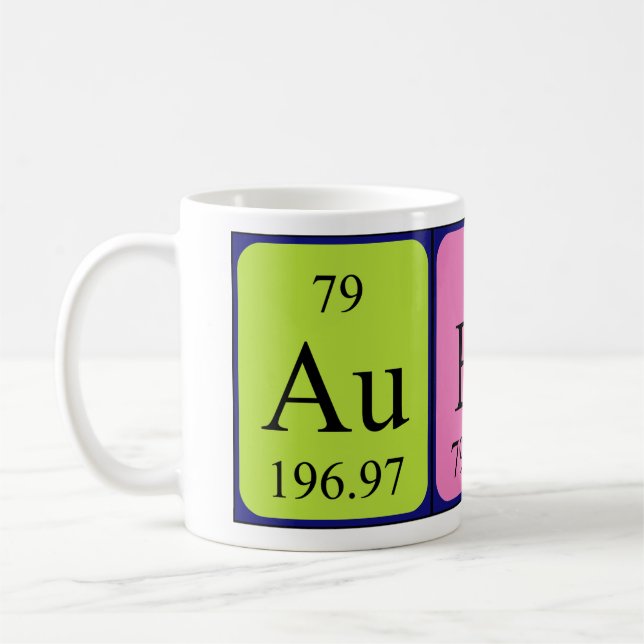Mug Bouche de nom de table périodique Aubri (Gauche)