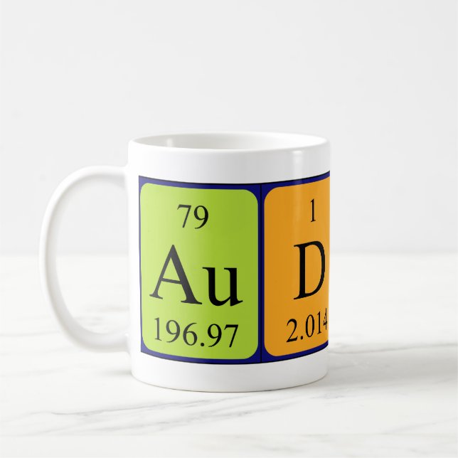 Mug Bouche de nom de table périodique Audrey (Gauche)