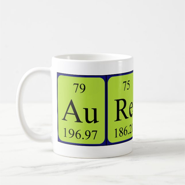 Mug Bouche de nom de table périodique Aurelio (Gauche)