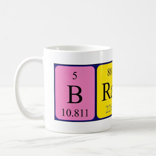 Mug Bouche de nom de table périodique Brandy (Gauche)