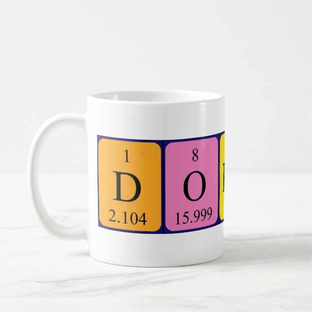 Mug Bouche de nom de table périodique Dorathy (Gauche)