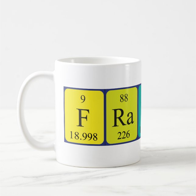 Mug Bouche de nom de table périodique franc (Gauche)