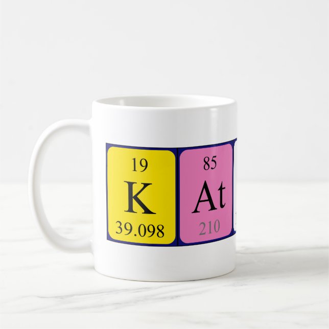 Mug Bouche de nom de table périodique Katherin (Gauche)