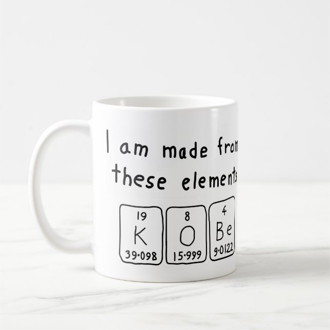 Mug Bouche de nom de table périodique Kobe (Gauche)
