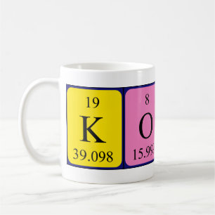 Mug Bouche de nom de table périodique Kohen