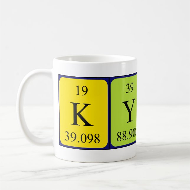 Mug Bouche de nom de table périodique Kyndal (Gauche)