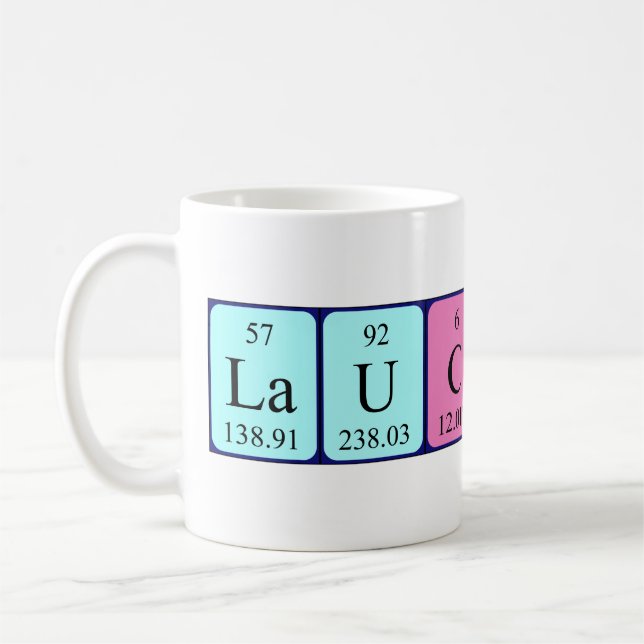 Mug Bouche de nom de table périodique Lauchlan (Gauche)