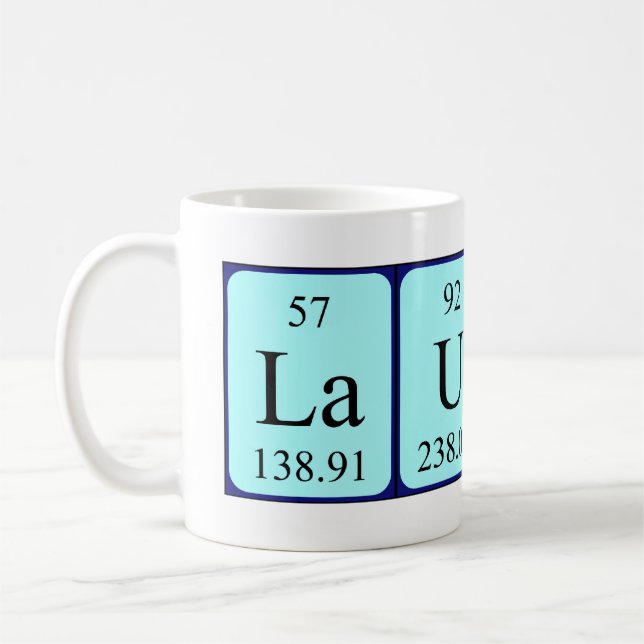 Mug Bouche de nom de table périodique Laurene (Gauche)