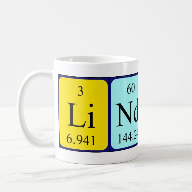 Mug Bouche de nom de table périodique Lindsey (Gauche)