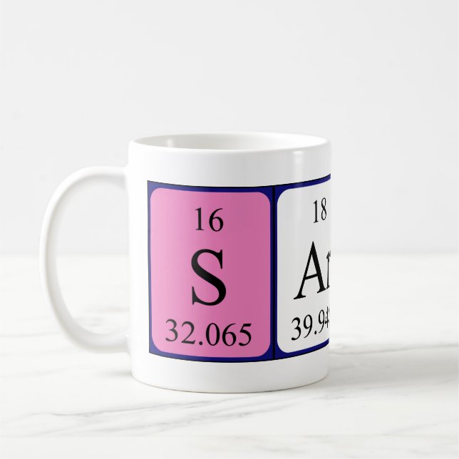 Mug Bouche de nom de table périodique Sarina (Gauche)