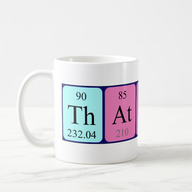 Mug Bouche de nom de table périodique Thatcher (Gauche)