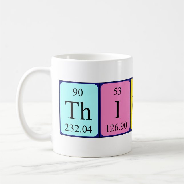 Mug Bouche de nom de table périodique Thibaud (Gauche)