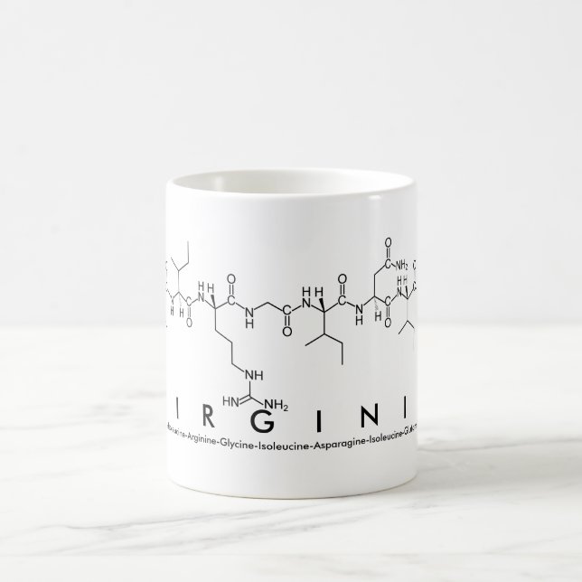 Mug Bouche de nom du peptide Virginie (Centre)
