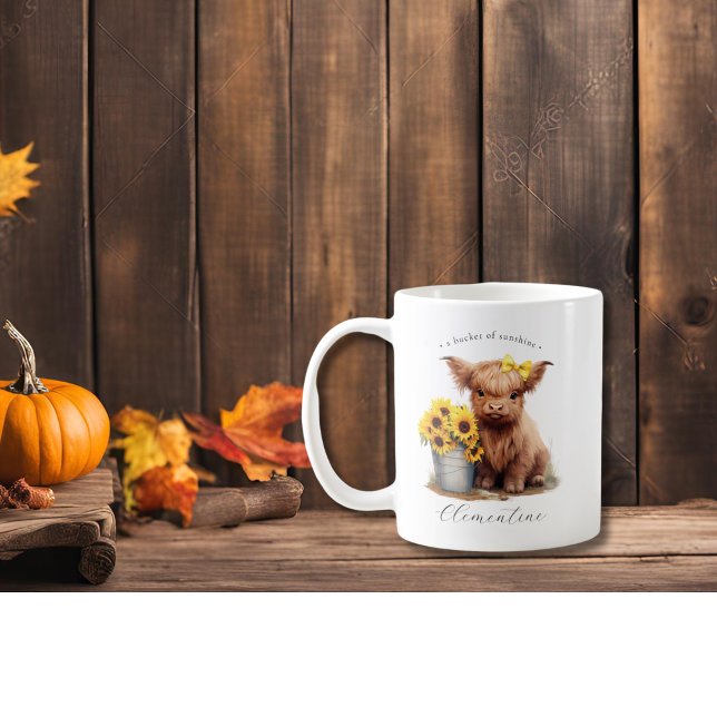 Mug Bouche de tournesol de vache Highland (Créateur téléchargé)