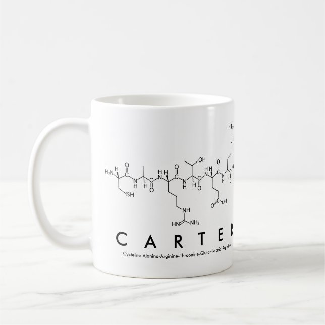 Mug Bouchon de nom du peptide Carter (Gauche)